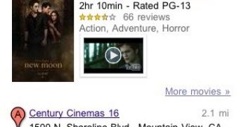 Google Search now delivers movie results to mobile phone users