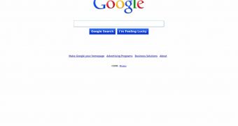 An older test version of the new Google homepage