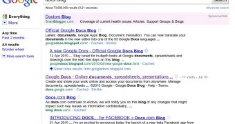 The purple search ads in Google Search