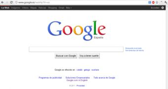The Google homepage with the black top bar