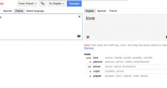 Google Translate has reverse translation, more info and alternatives