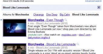 Album filters in Google Video Search