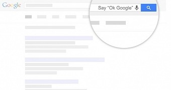 Say "Ok Google" and then the search query