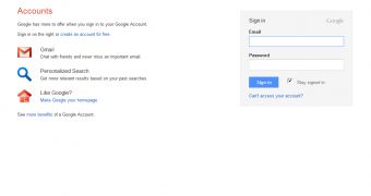 The generic Google Accounts login page