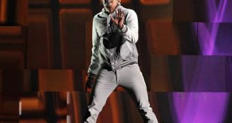 Chris Brown performs at the 2012 Grammy Awards