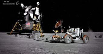 Drive the lunar rover on the moon in Gran Turismo 6