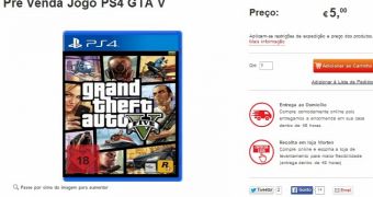 The GTA 5 for PS4 listing