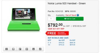 Green Nokia Lumia 920