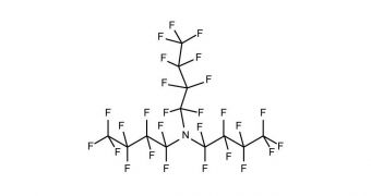 The chemical structure of perfluorotributylamine