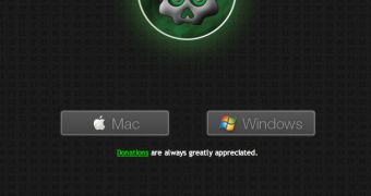 Greenpois0n web site - Logo, download buttons for Mac and Windows