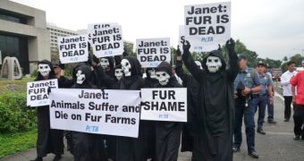 Grim Reapers protest the fashion industry and its using fur to make various outfits