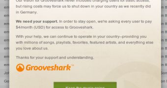 Grooveshark is no longer allowing users in some countries to listen to music