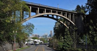 The Vista Bridge in Portland, Oregon, is known locally as “Suicide Bridge”