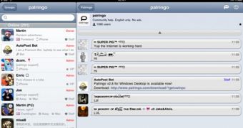 Palringo iPad interface