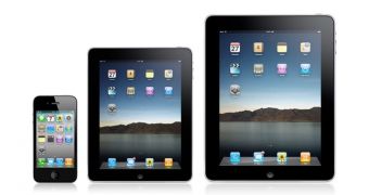 What an iPad "mini" would look like compared to the first-generation iPad and an iPhone