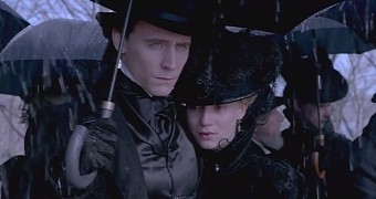 Tom Hiddleston and Mia Wasikowska in “Crimson Peak,” out in October