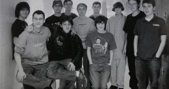 Adam Lanza, third from the right, poses for a yearbook photo with the members of the high-school Tech Club