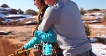 Guy Pushes Girlfriend Off a Cliff – Video