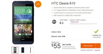 HTC Desire 610 Officially Introduced in Australia, on Sale for $312 (€215) Outright