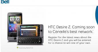 HTC Desire Z at Bell