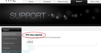 HTC's support page shows that Hero should come to Sprint