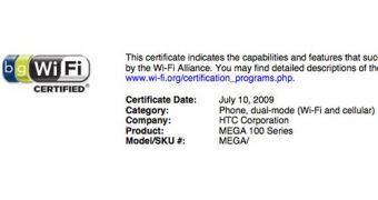 HTC Mega spotted on Wi-Fi Alliance's site