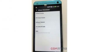 HTC One "Software information" (screenshot)