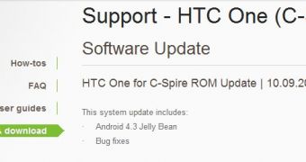 Android 4.3 update for HTC One (C Spire)