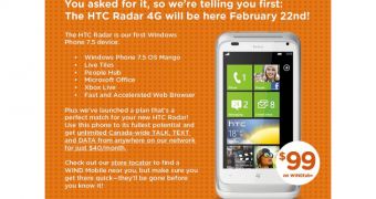 WIND Mobile HTC Radar 4G