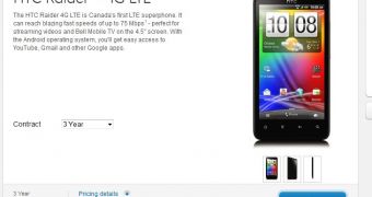 HTC Raider 4G LTE at Bell Canada