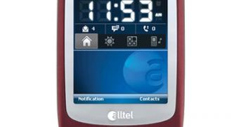 Alltel's HTC Touch in burgundy red