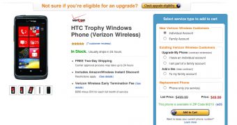 HTC Trophy at Amazon