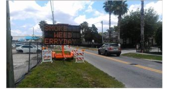 Hacked road sign in Florida