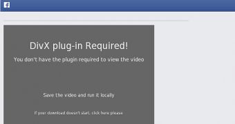 Fake Facebook page serves malware disguised as DivX plugin