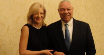 Corina Cretu and Colin Powell