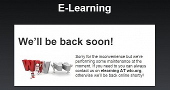 WTO e-learning website is under maintenance