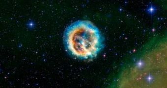 To commemorate the 10th anniversary of Chandra, this new image of the supernova remnant known as E0102 is being released
