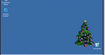 The Christmas tree displayed by the malware