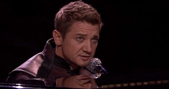 Hawkeye (Jeremy Renner) is upset that he's not getting as much attention as the rest of the Avengers