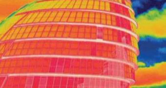Thermal image of the heat emitted by City Hall in London