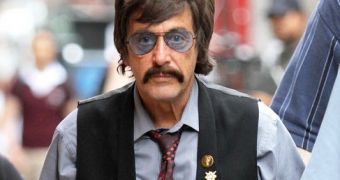 Al Pacino as Phil Spector on the set of new HBO biopic