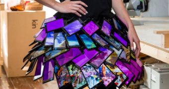 Skirt made out of 35 Lumia 1520 smartphones