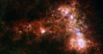 This new image shows the Small Magellanic Cloud galaxy in infrared light