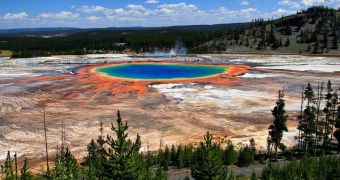 This is a hot spring in Yellowstone National Park