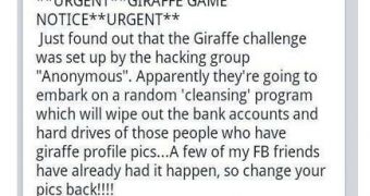 Giraffe Challenge hoax leverages the name of Anonymous