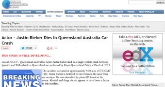 Hoax Alert: Justin Bieber Dies in Car Crash
