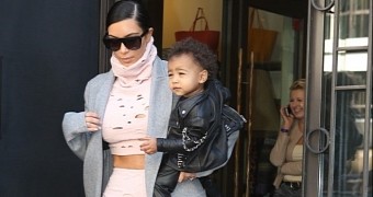 Kim Kardashian and daughter North leave Parisian hotel after Fashion Week