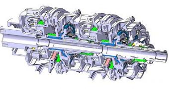3D view of the NEVIS 2 cylinder prototype engine