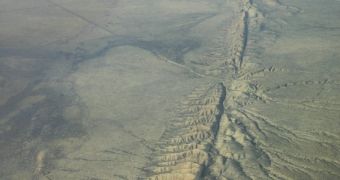The San Andreas fault line is the tectonic boundary between the Pacific Plate and the North American Plate