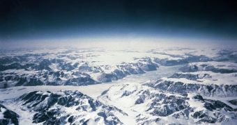Aerial view of Greenland's eastern coastline